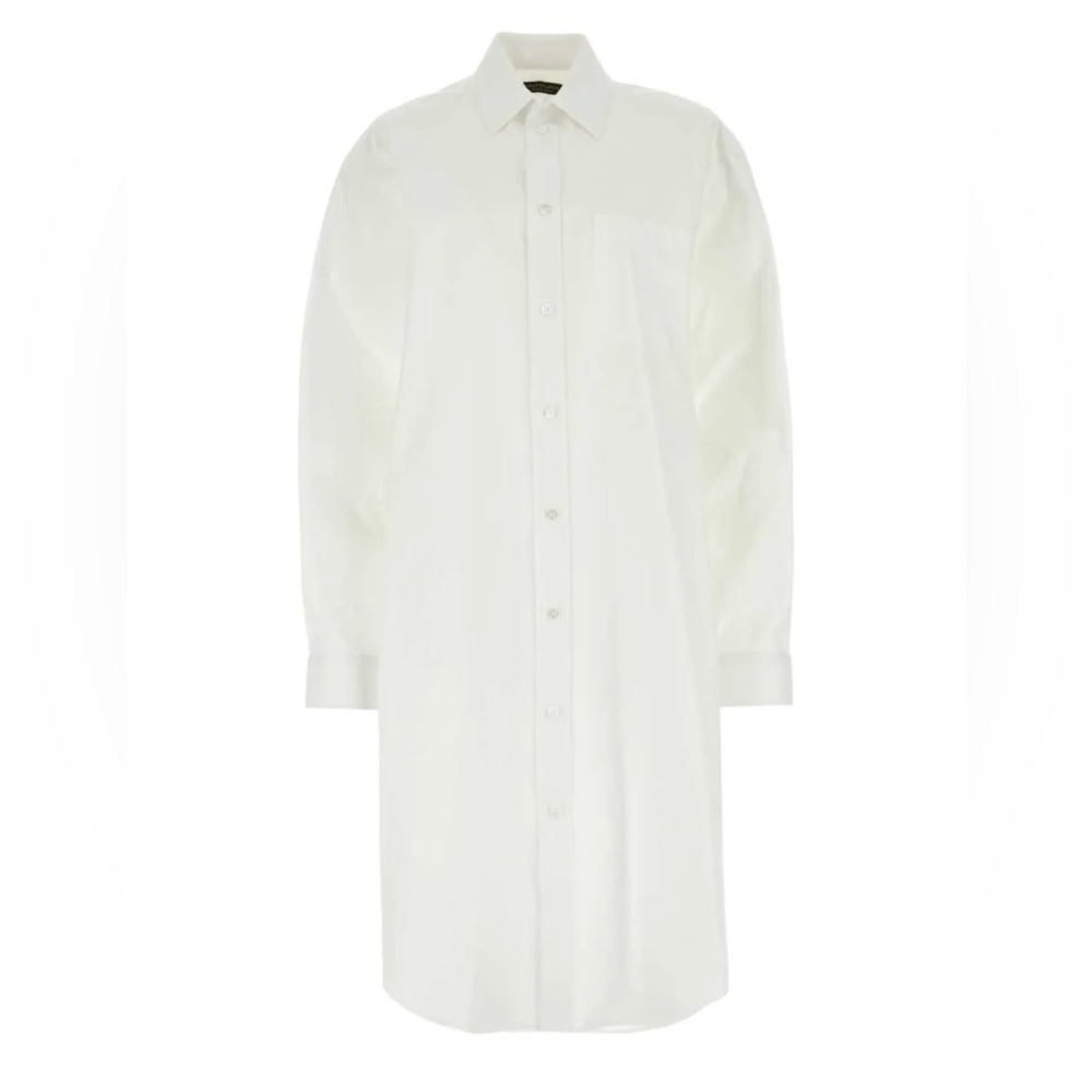 Balenciaga White Poplin Shirt Dress Size 42/10. *Read Description **